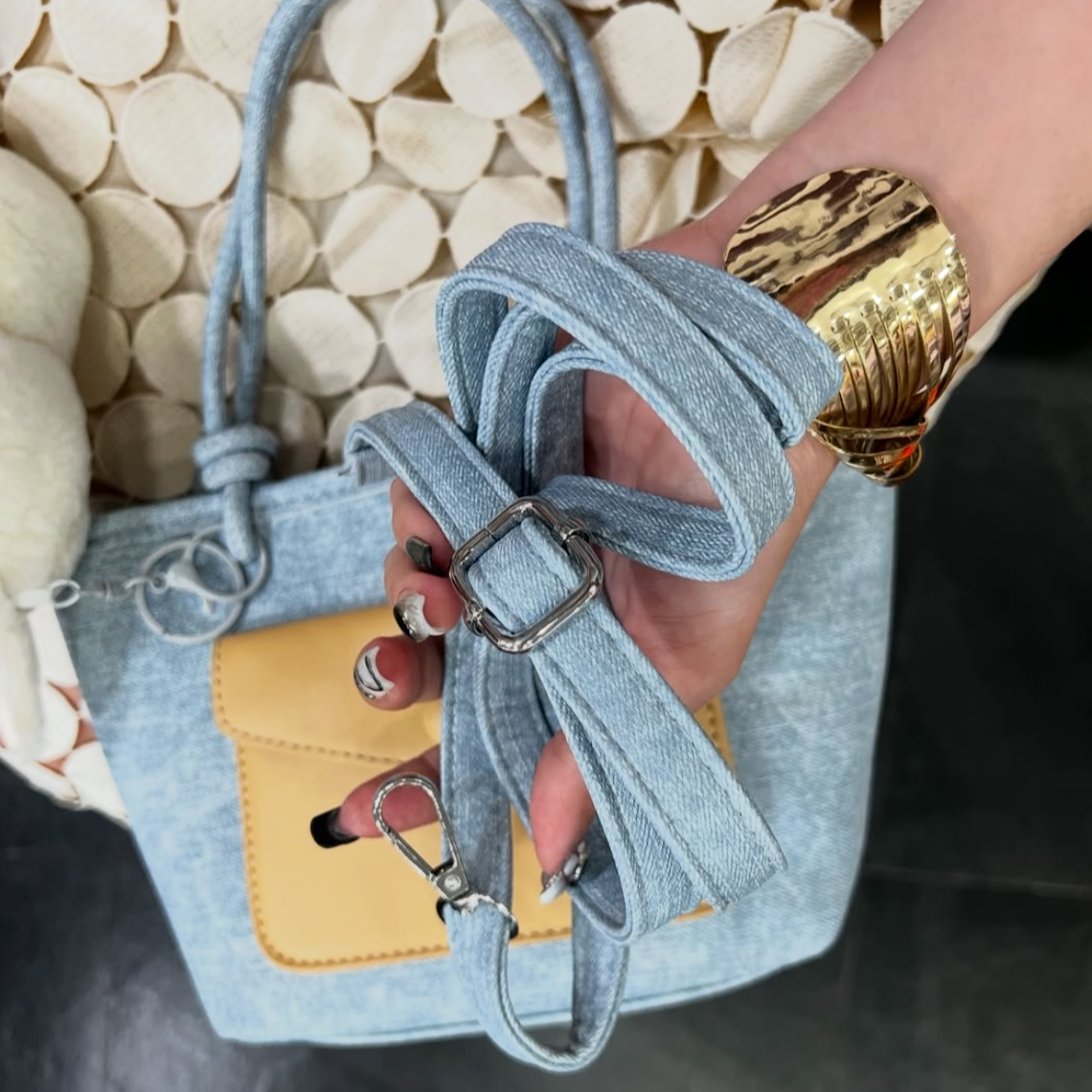 Knotty Denim Mini Handbags