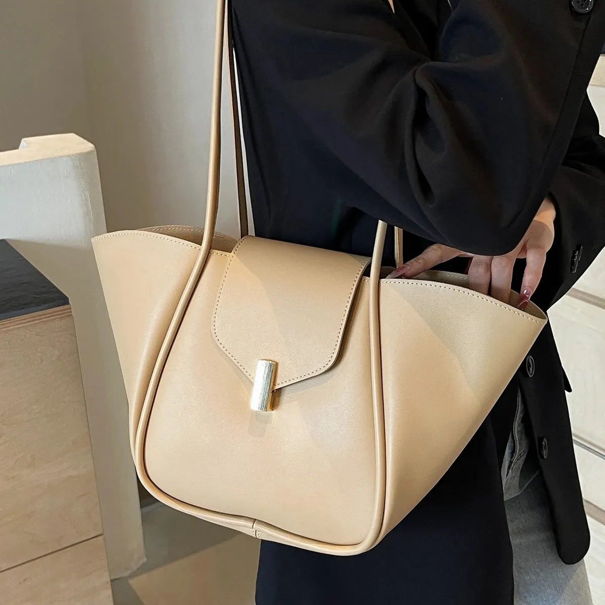 Adele Solid Medium Handbags